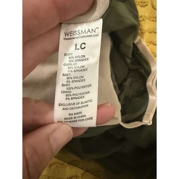 Girls Weissman I Choose you Ballet Dance Costume Olive Green Lace Large Child LC - Picture 7 of 9